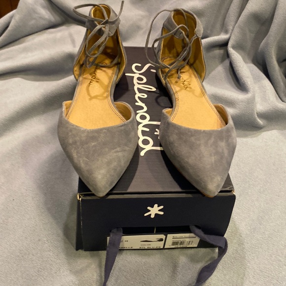 Splendid Soft blue almost grey kid suede flats - Picture 1 of 7